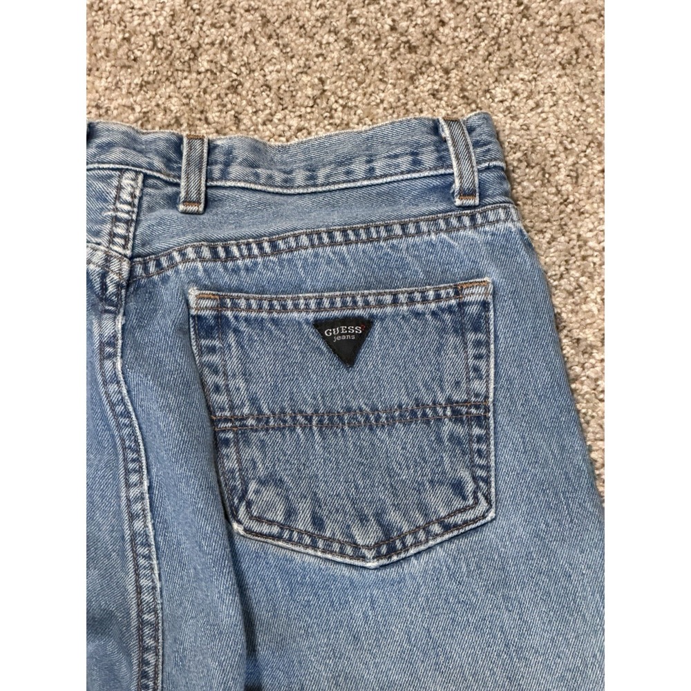 Vintage Guess Jeans Mens 32 Blue Classic Fit Straight Leg Back Logo Y2K 28x29 - Picture 6 of 11
